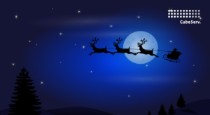 Weihnachtsschlitten vor dem Vollmond